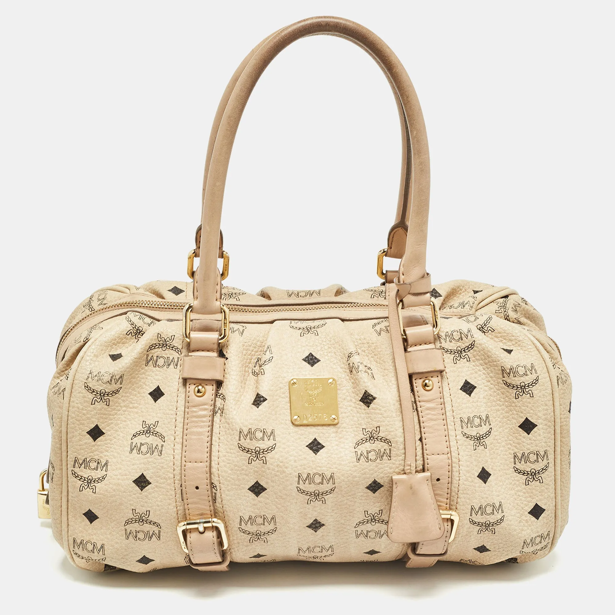 Beige Visetos Coated Canvas Bowler Bag