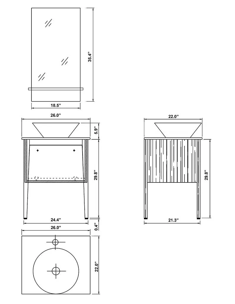 Bellaterra Home McClelland 26" Single Vanity Set