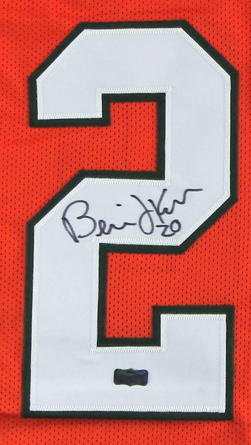 Bernie Kosar Signed Miami Large Framed Custom Orange Jersey