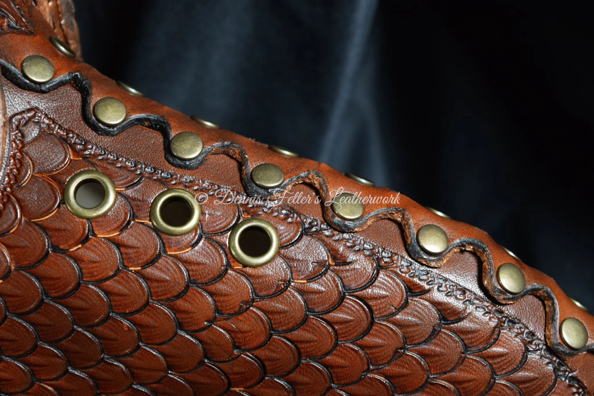 Big Plague Doctor mask Stamped Leather - Brown - Wear over glasses (Choose lens color)