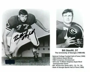 Bill Stanfill Signed Georgia Bulldogs Unframed 8x10 Career Highlight Photo