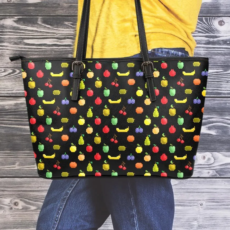Bitmap Fruit Large Leather Tote
