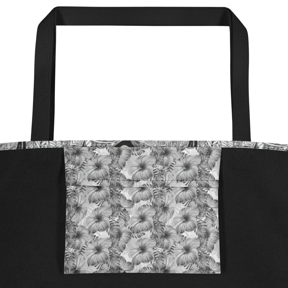 Black and White Doodles with Zebra - Beach Bag