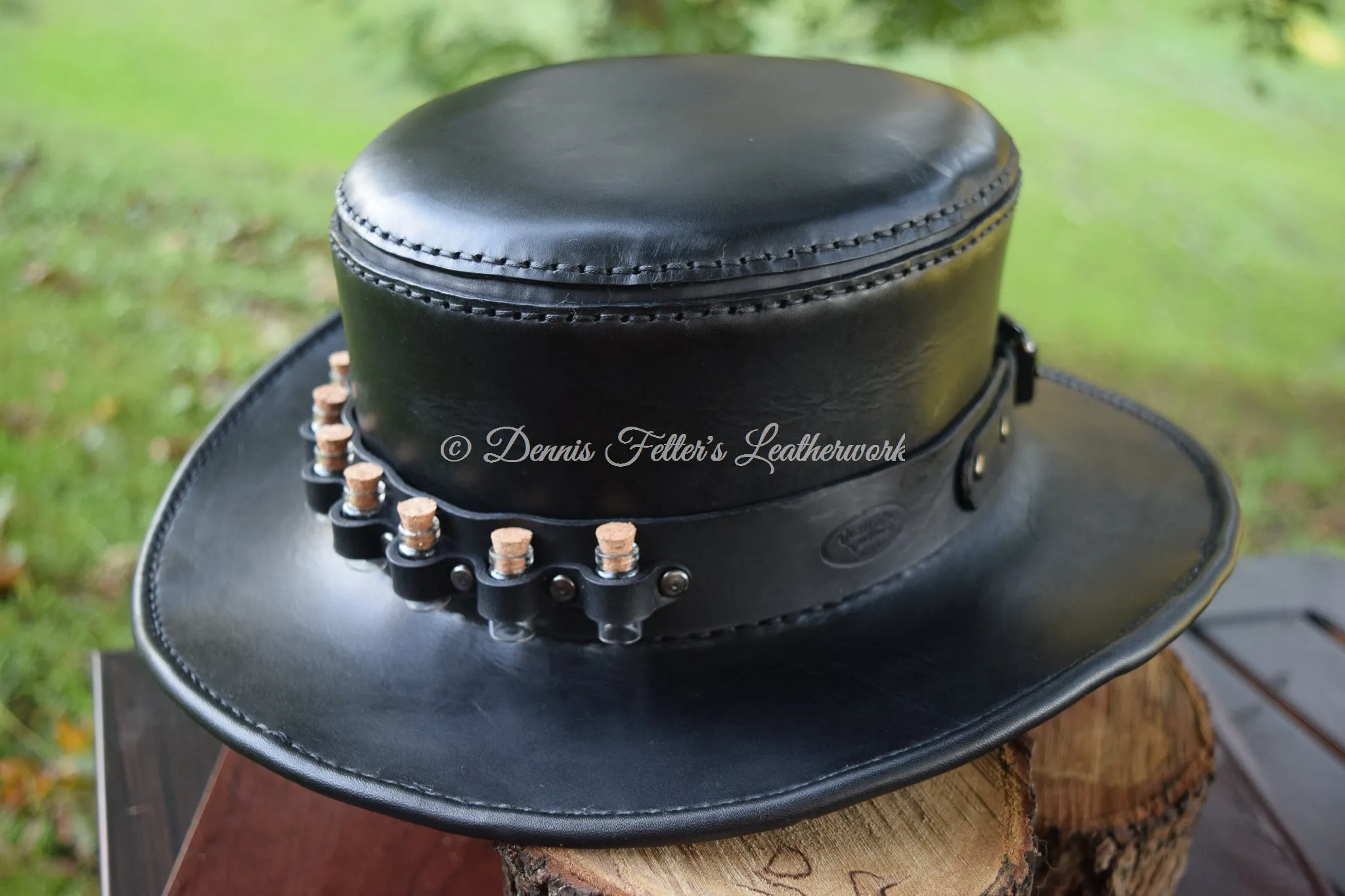 Black Leather Alchemist / Plague Doctor Hat (Choose your size)
