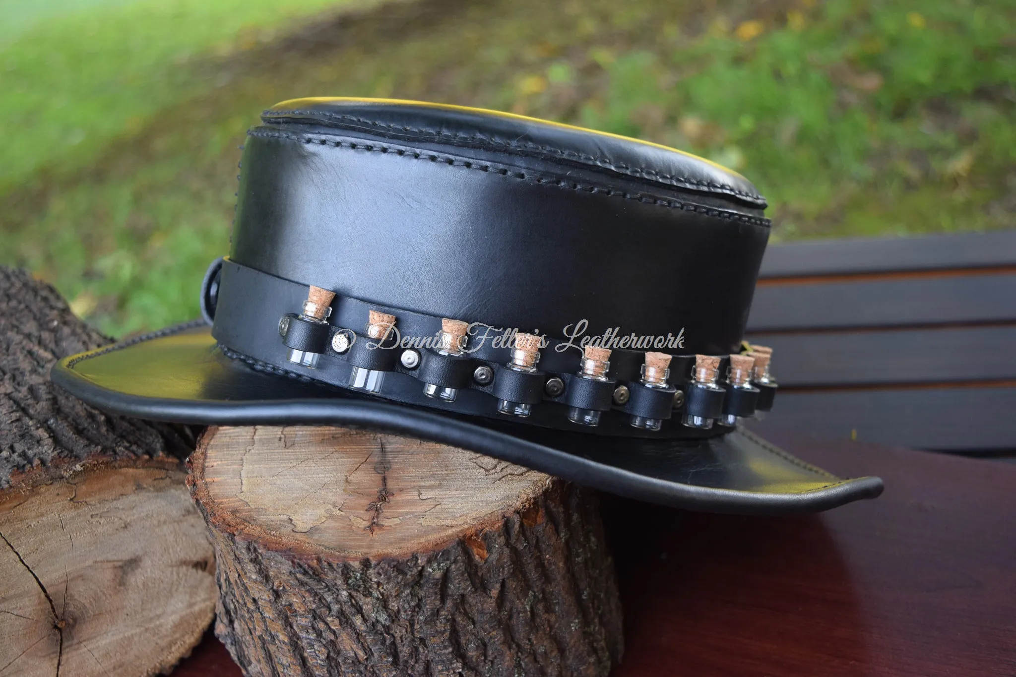 Black Leather Alchemist / Plague Doctor Hat (Choose your size)