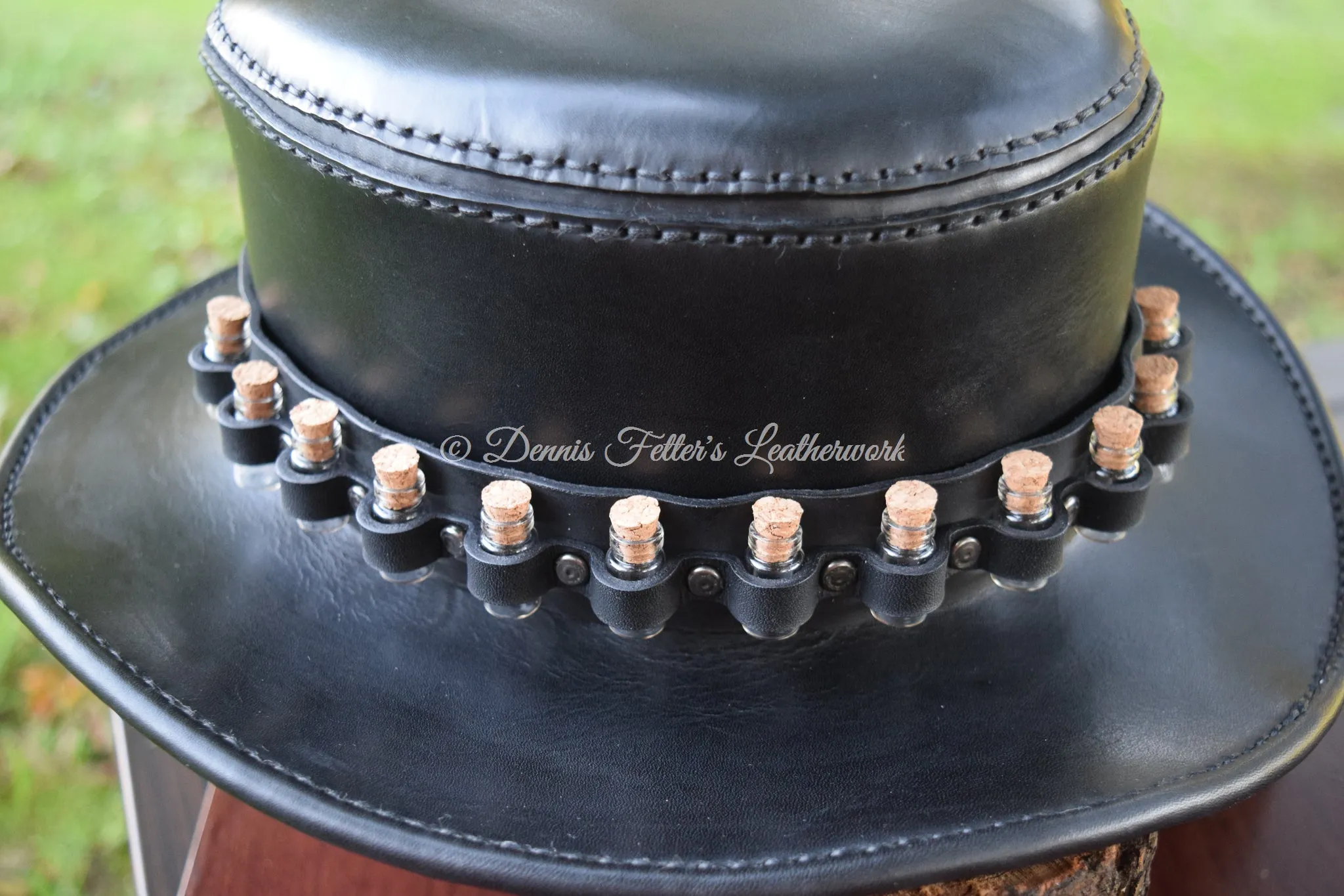 Black Leather Alchemist / Plague Doctor Hat (Choose your size)