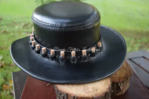 Black Leather Alchemist / Plague Doctor Hat (Choose your size)
