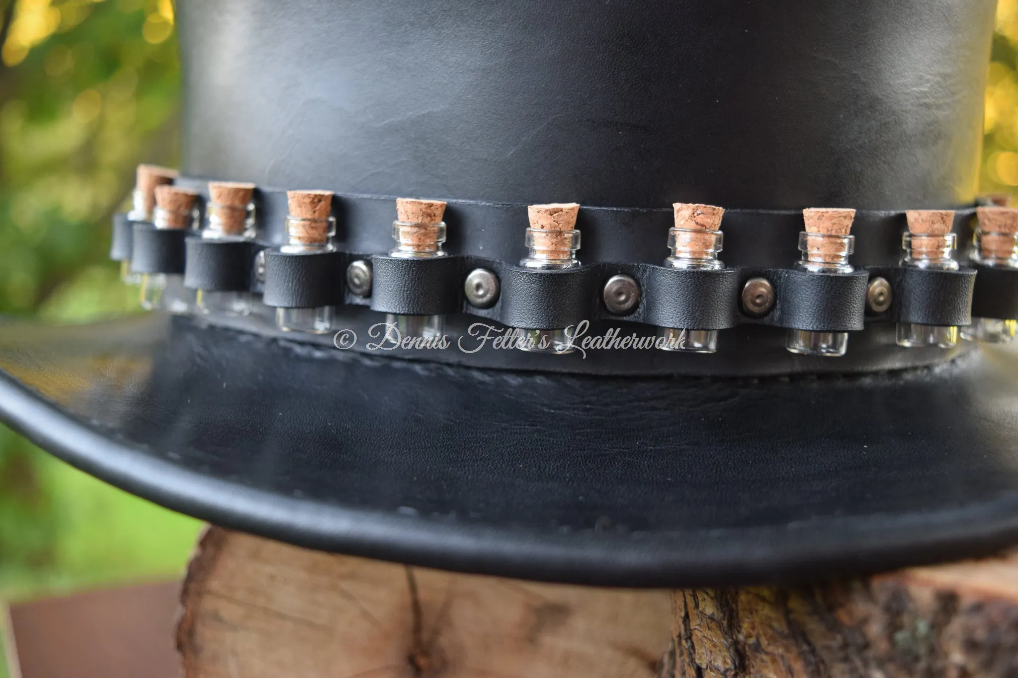 Black Leather Alchemist / Plague Doctor Hat (Choose your size)
