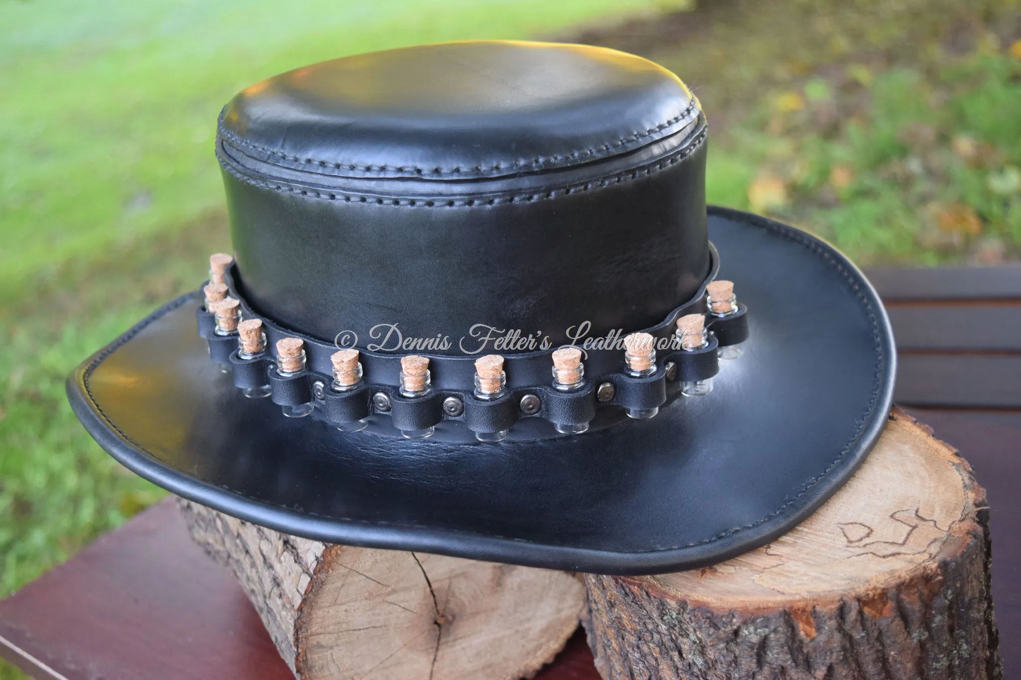 Black Leather Alchemist / Plague Doctor Hat (Choose your size)