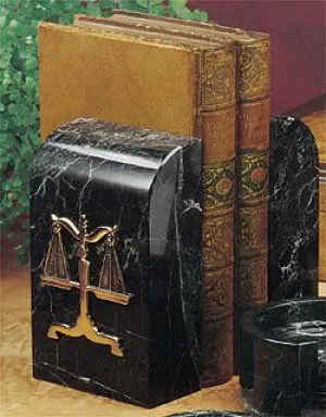 Black Marble Bookends (Caduceus) - Item #0742D
