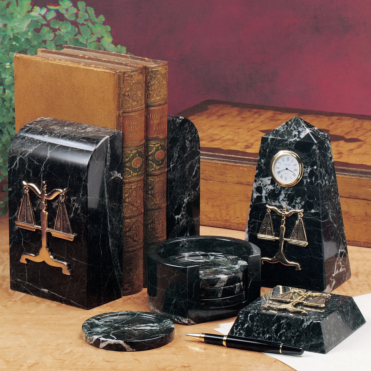 Black Marble Paperweight (Caduceus) - Item #0744D