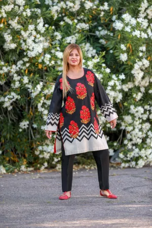 Black Muzlin Sana Safinaz Designer Suit