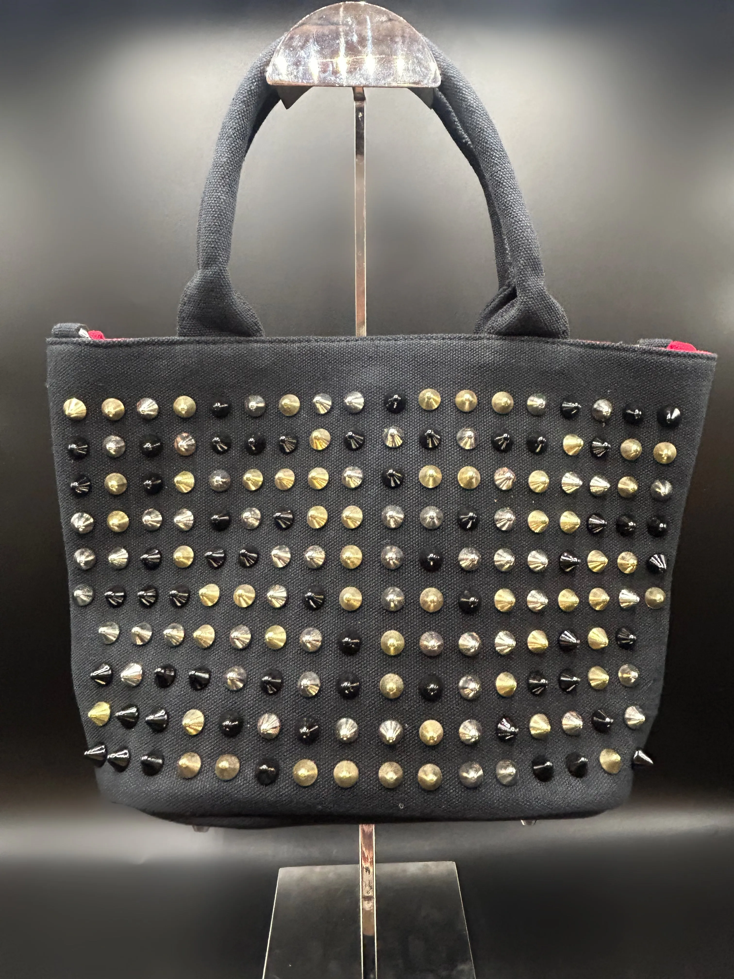 Black Spiked Tote