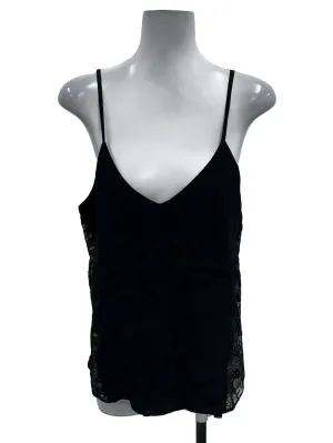 Black V-Neck Floral Lace Cami