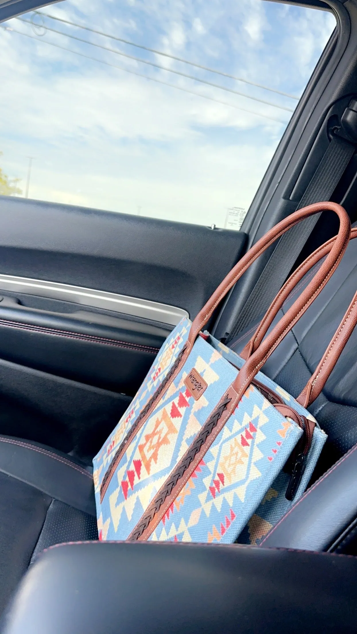 Blue Aztec Wrangler Tote Bag