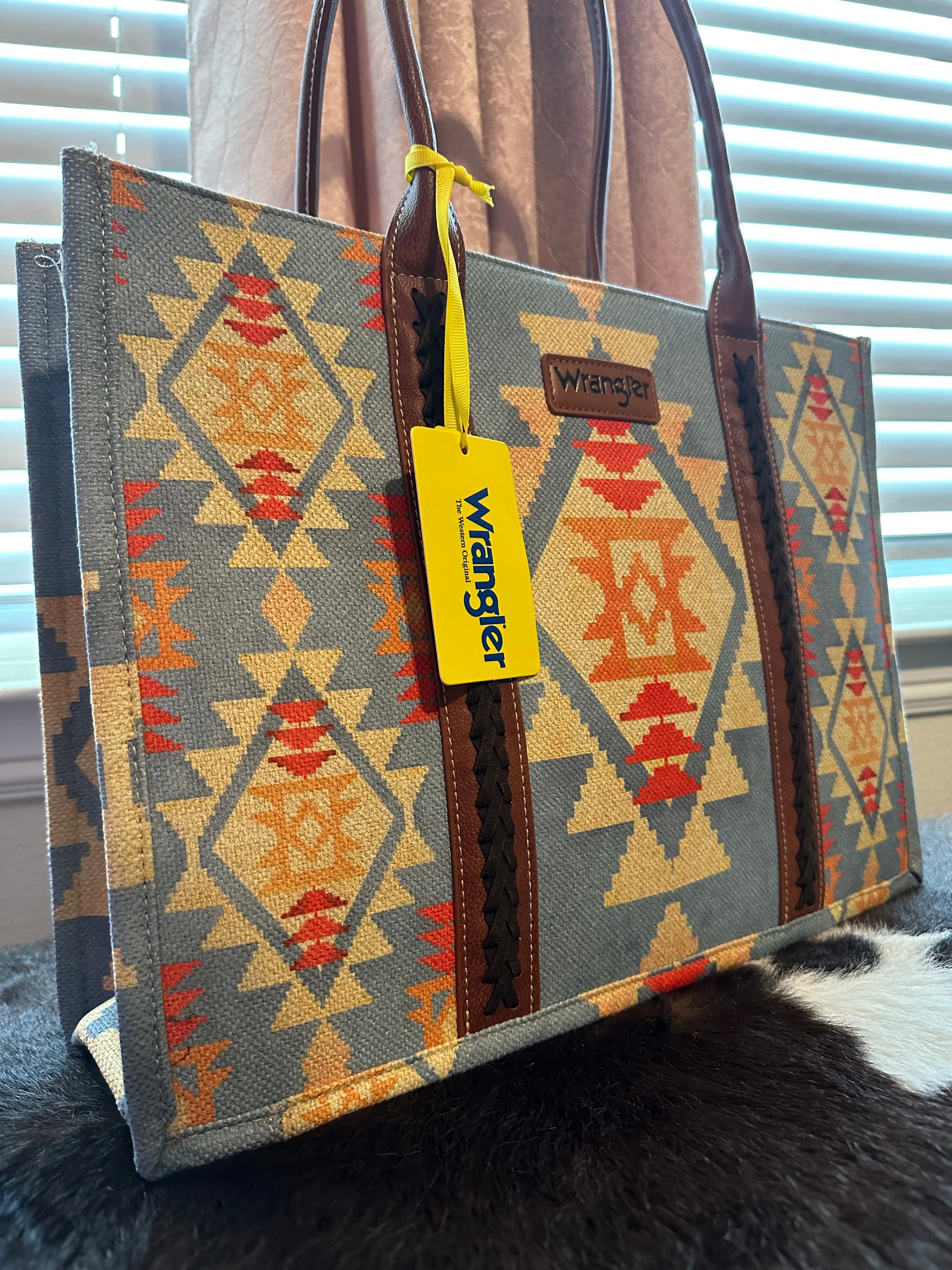 Blue Aztec Wrangler Tote Bag