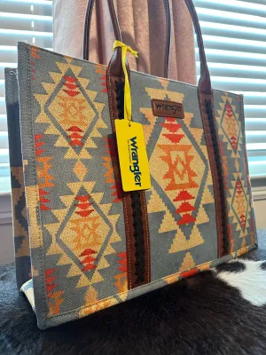 Blue Aztec Wrangler Tote Bag