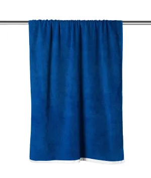 Blue Solid Velour Extra Long Beach Towel