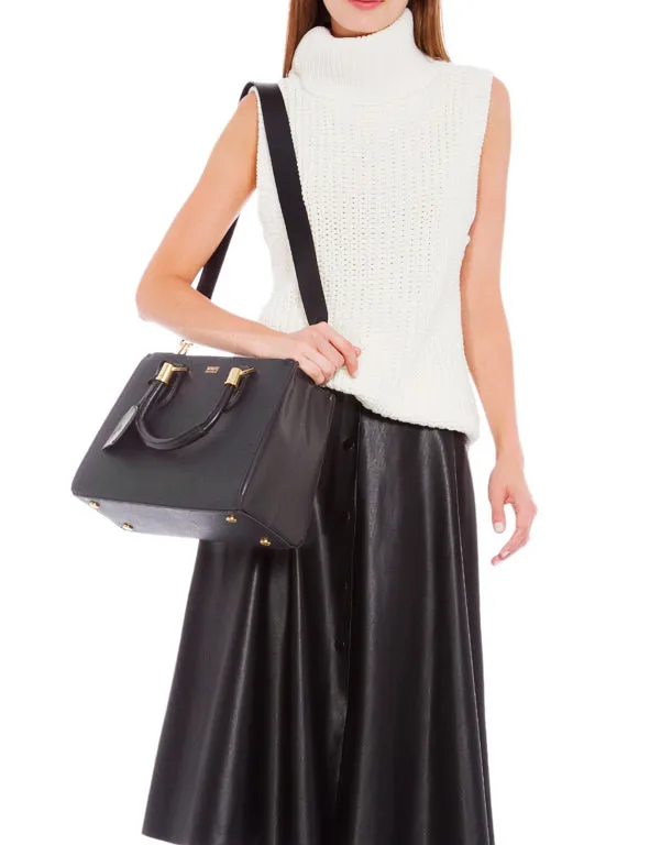 Bolsa Feminina Tote Lorena Couro Preta