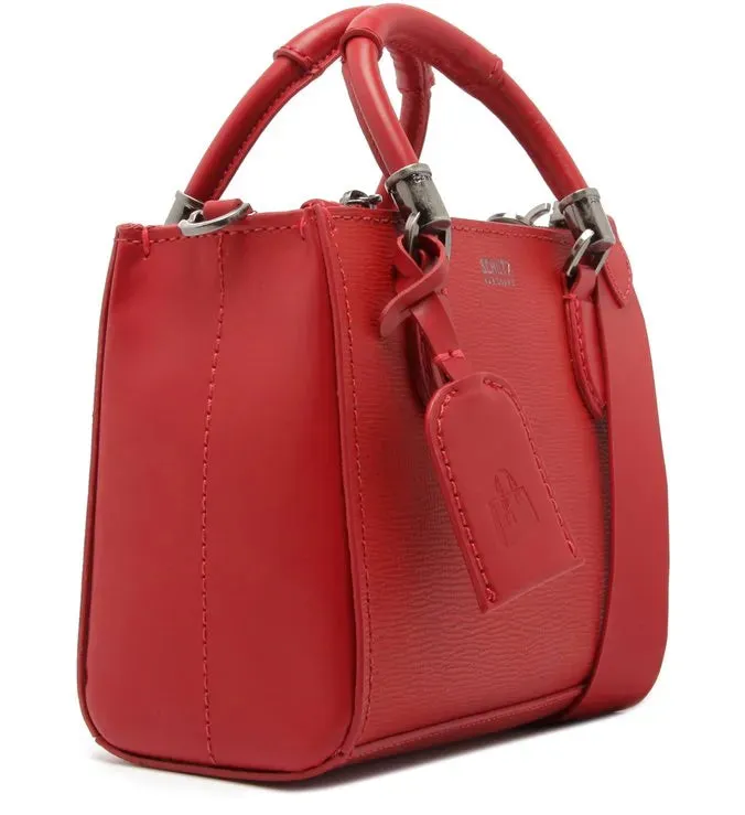 Bolsa Feminina Tote Lorena Couro Vermelha Sangue