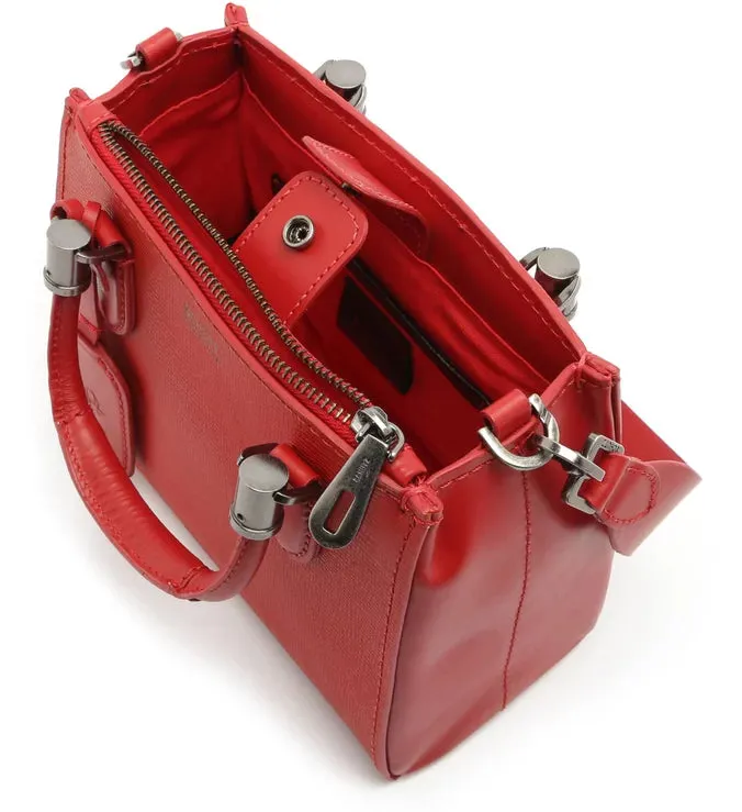 Bolsa Feminina Tote Lorena Couro Vermelha Sangue