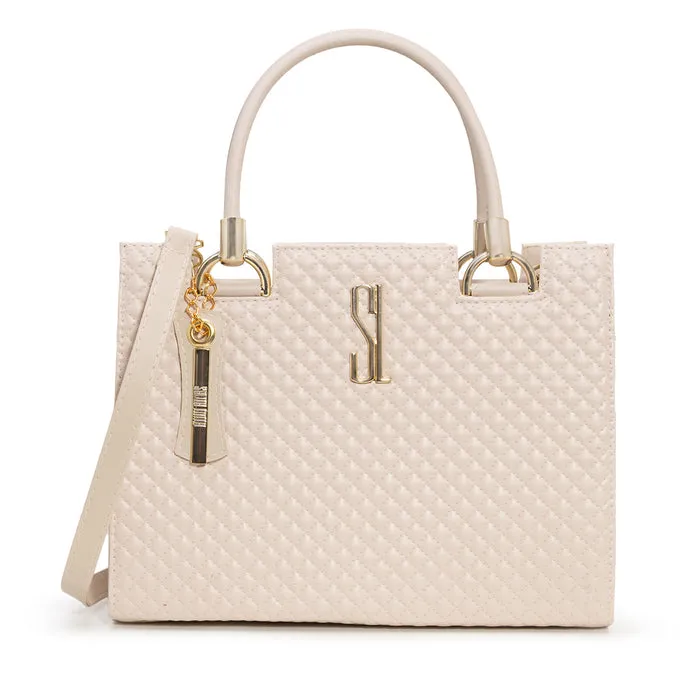 Bolsa Santa Lolla Off-White Metalassê Couro e Alça Tranversal