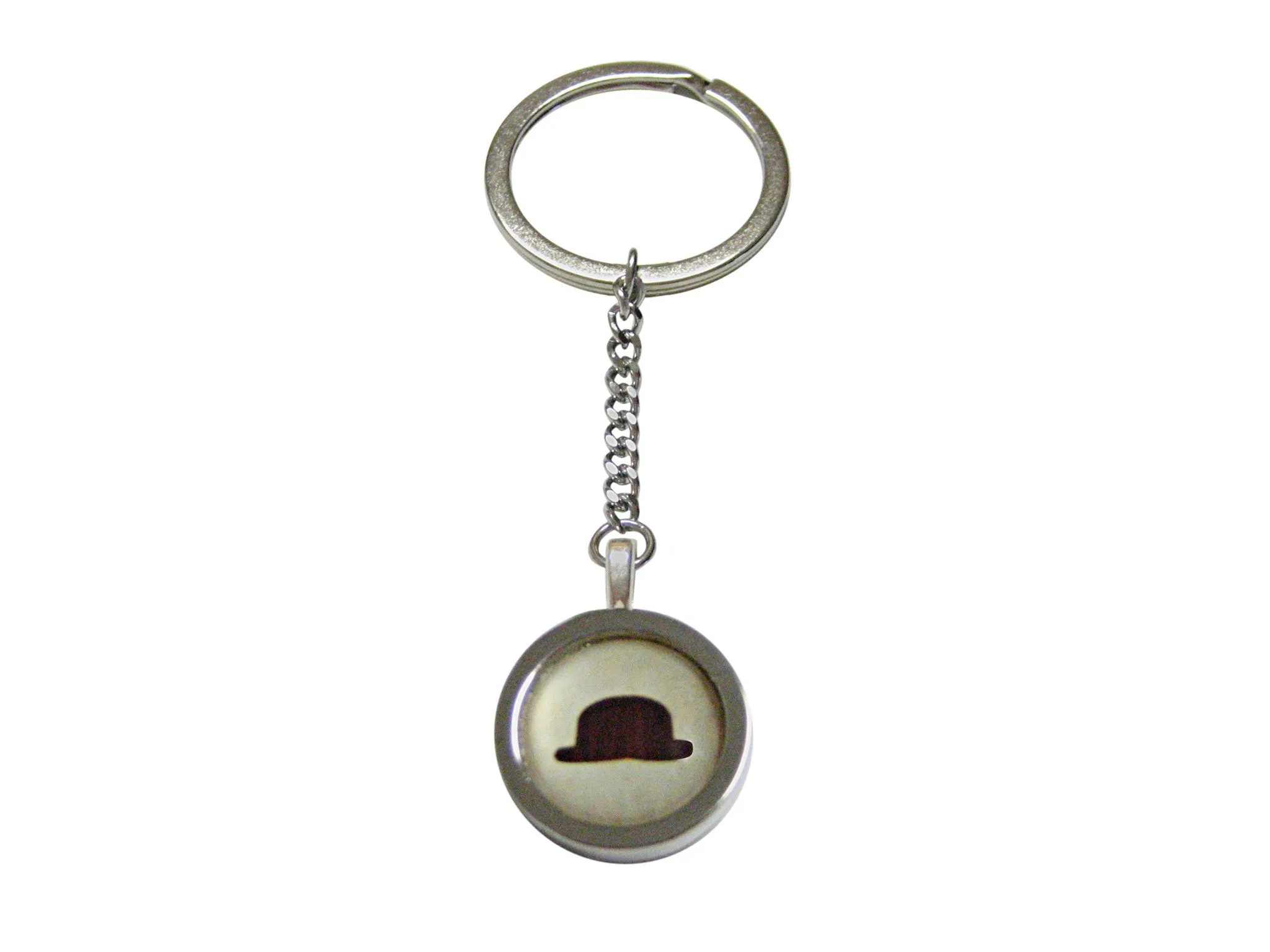 Bordered Bowler Hat Pendant Keychain