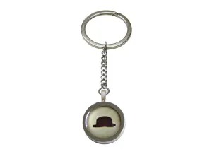 Bordered Bowler Hat Pendant Keychain