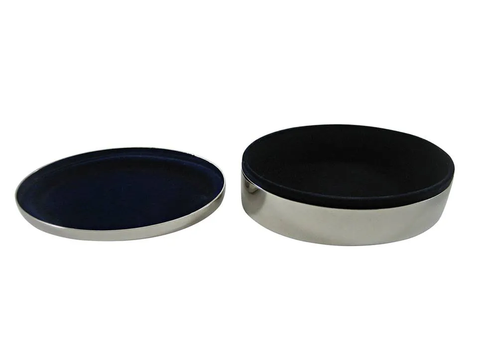 Bordered Bowler Hat Pendant Oval Trinket Jewelry Box
