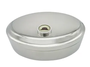 Bordered Bowler Hat Pendant Oval Trinket Jewelry Box