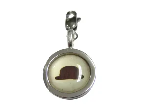Bordered Bowler Hat Pendant Zipper Pull Charm