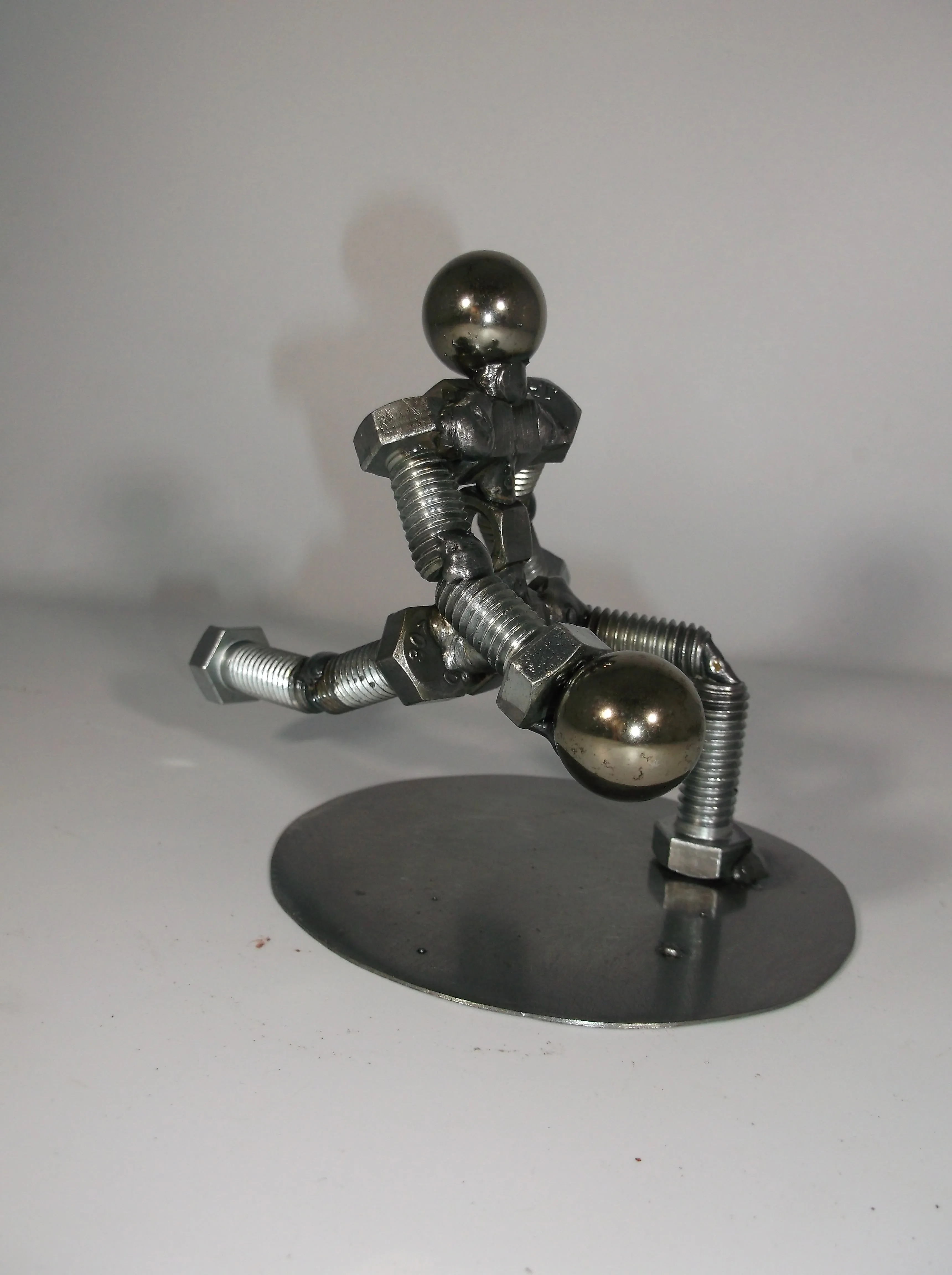 Bowler Metal Bolt Figurine, Miniature Athlete