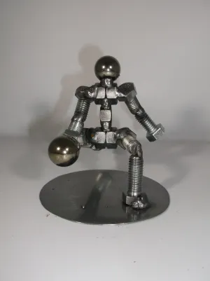 Bowler Metal Bolt Figurine, Miniature Athlete