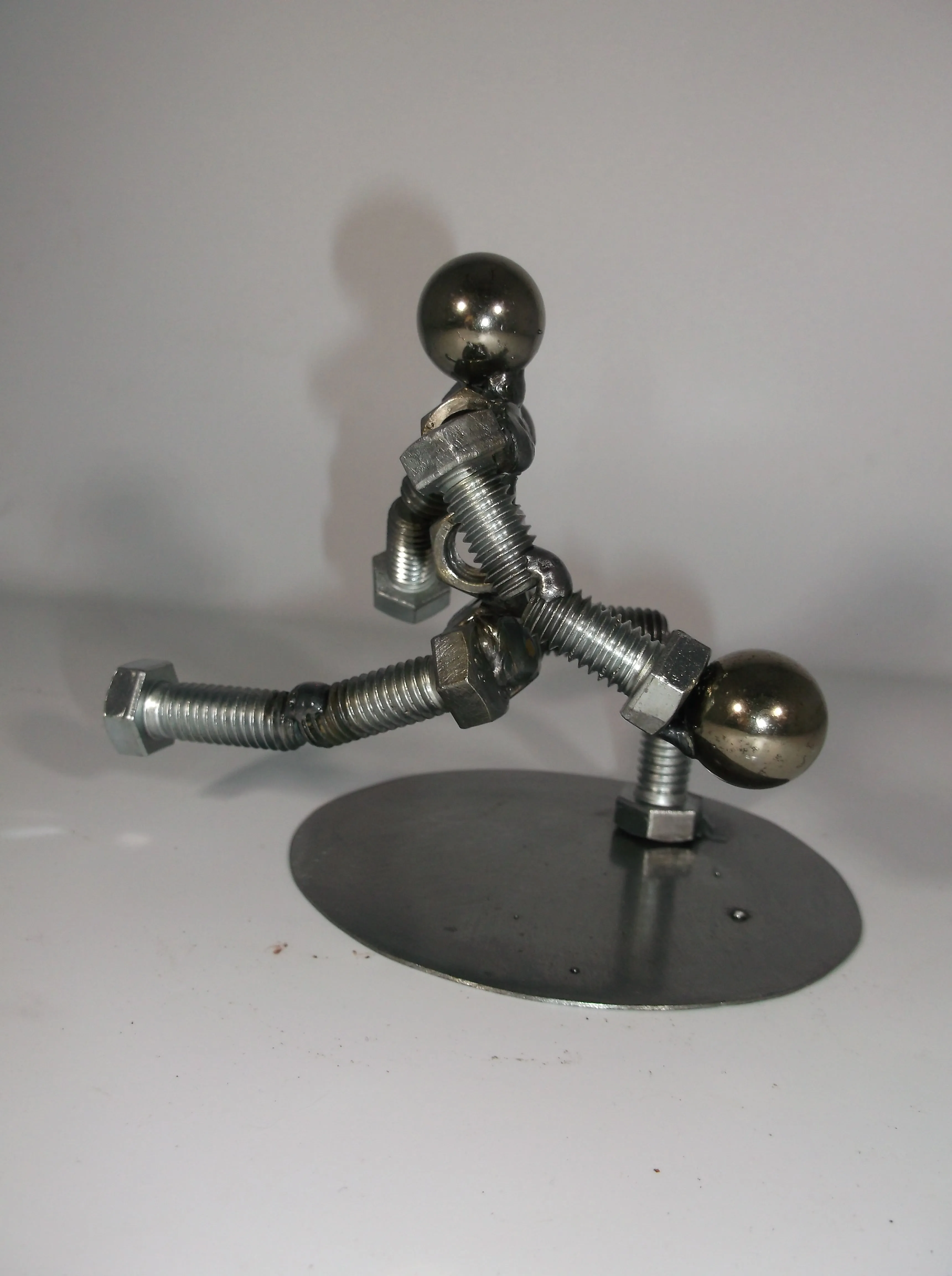 Bowler Metal Bolt Figurine, Miniature Athlete