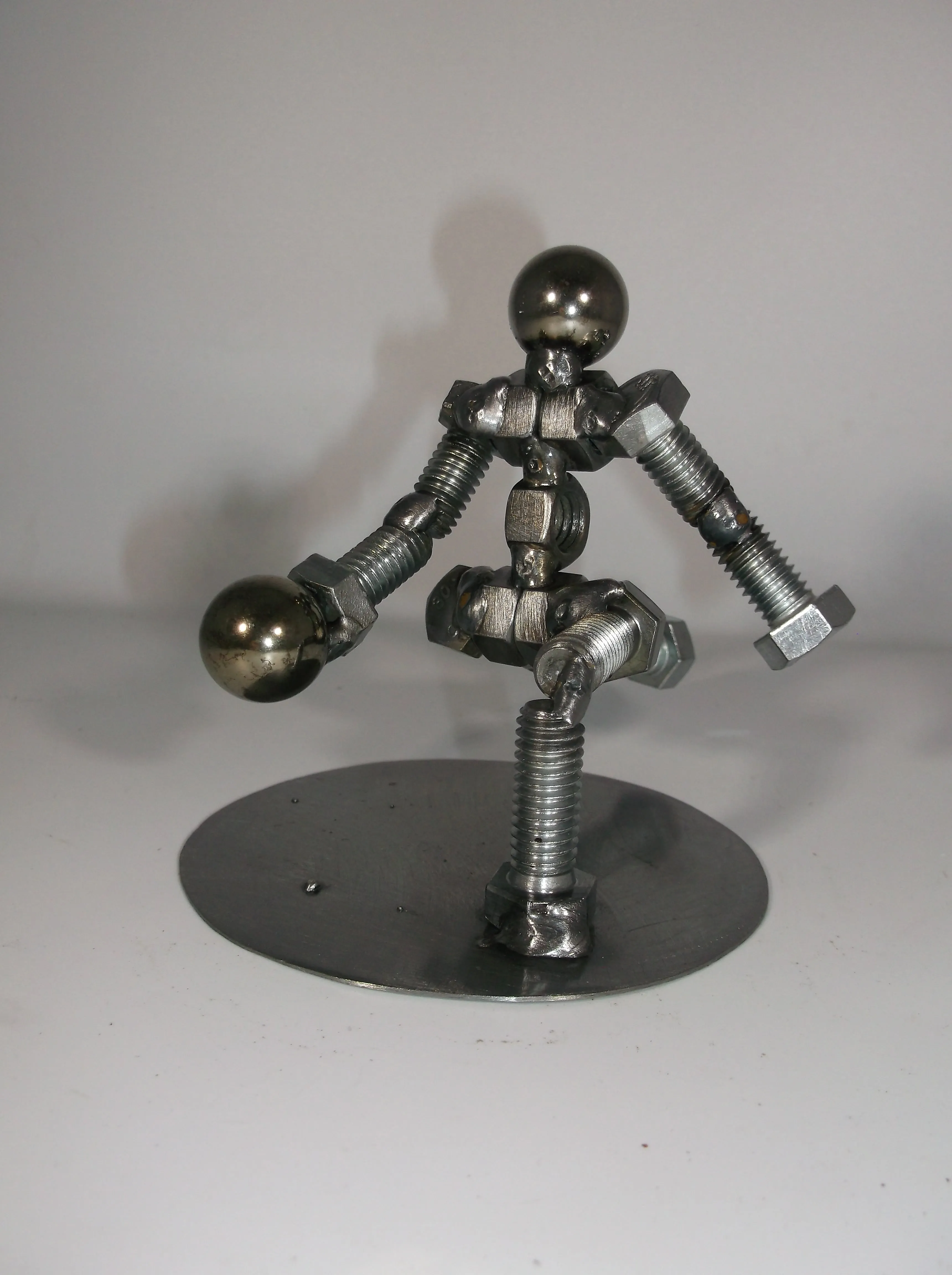 Bowler Metal Bolt Figurine, Miniature Athlete