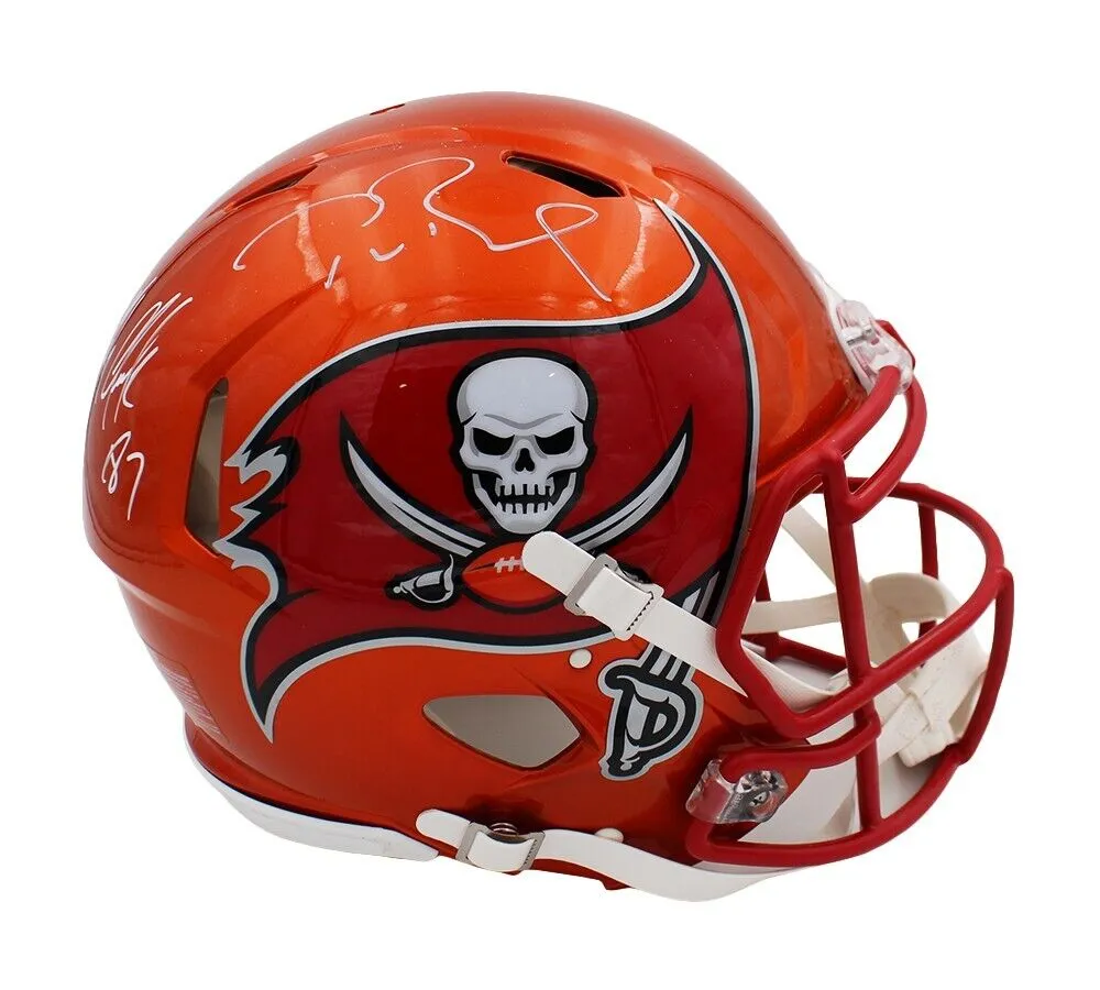Brady & Gronkowski Signed Tampa Bay Buccaneers Speed Authentic Flash NFL Helmet