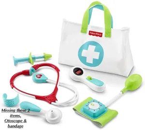 Brand new Fisher-Price Medical Kit! Kit is supposed to be 7 pieces but missing Otoscope & bandage!