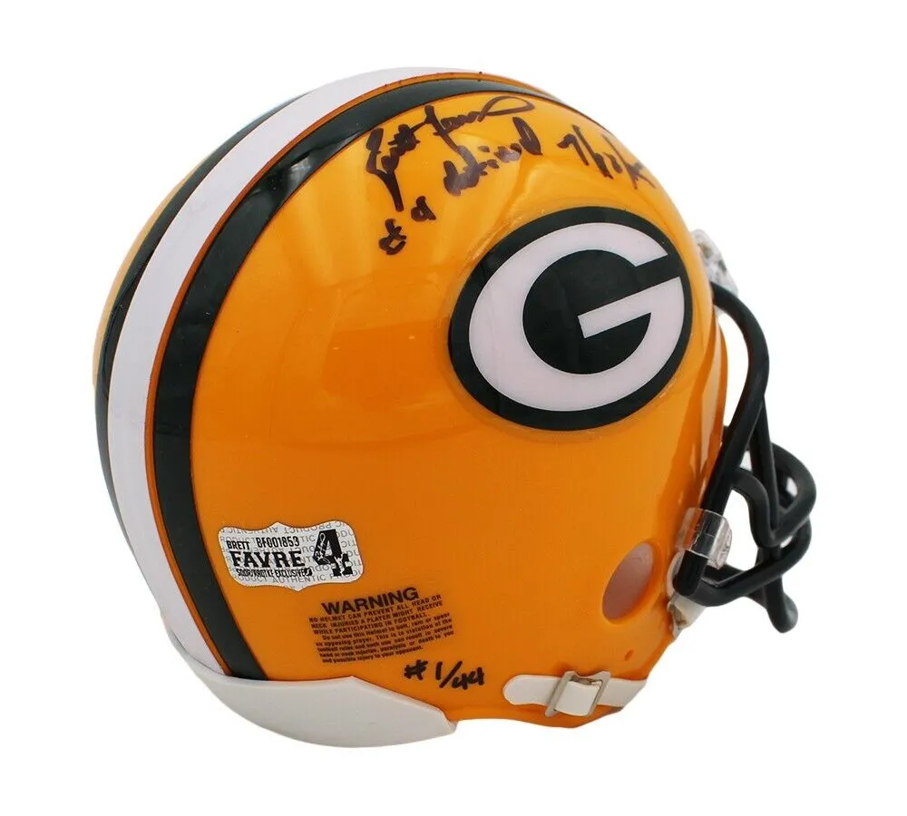 Brett Favre Signed Green Bay Packers Mini Helmet- #4 Retired 7/18/15- LE 1 of 44