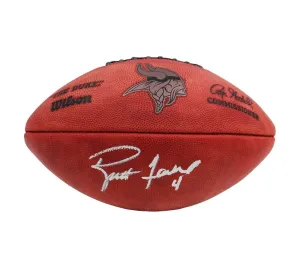Brett Favre Signed Minnesota Vikings Authentic NFL Football - Silver Ink