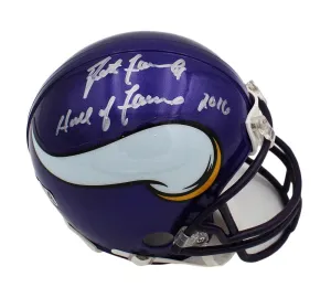 Brett Favre Signed Minnesota Vikings Mini Helmet - Hall of Fame 2016- LE 444/444