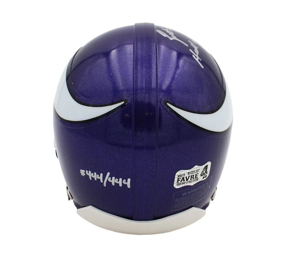 Brett Favre Signed Minnesota Vikings Mini Helmet - Hall of Fame 2016- LE 444/444