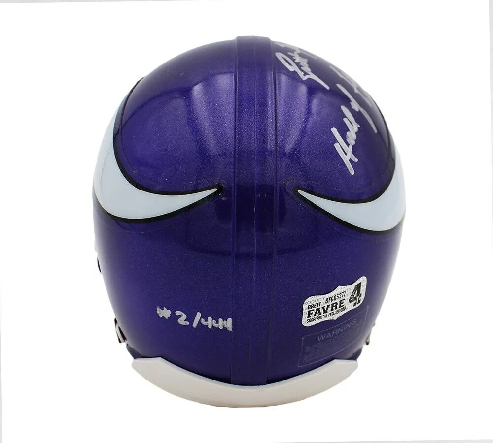 Brett Favre Signed Minnesota Vikings Mini Helmet w- Hall of Fame 2016- LE of 444