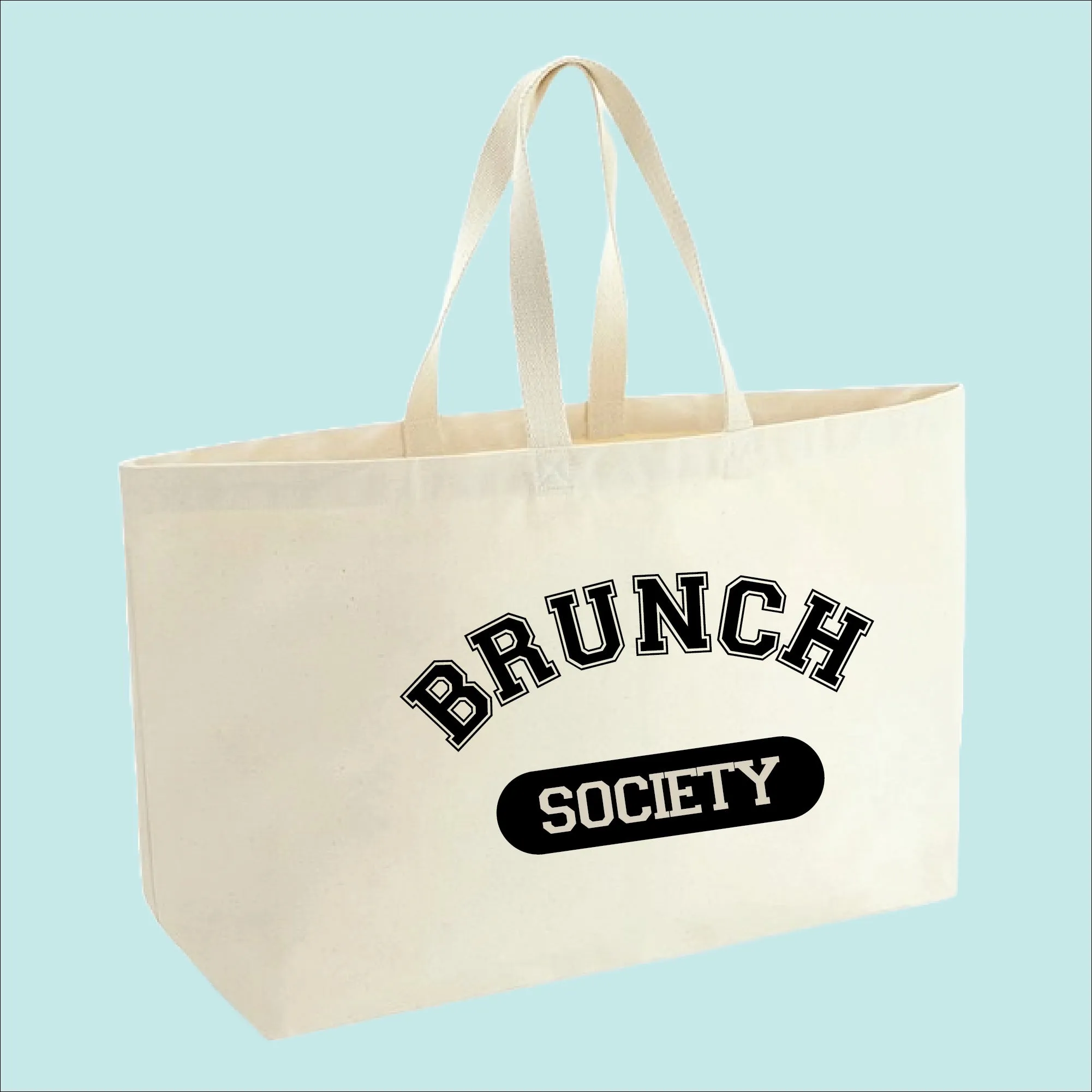 Brunch Society Premium Canvas Oversized Tote Bag