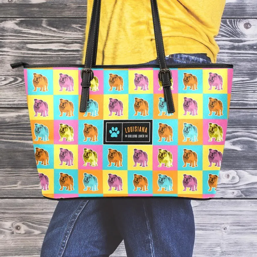 Bulldog Small Leather Tote Bag