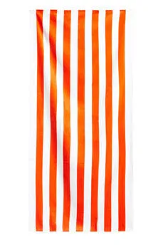 Cabana Stripes Orange Velour Beach Towel