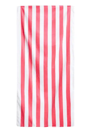 Cabana Stripes Pink Velour Beach Towel