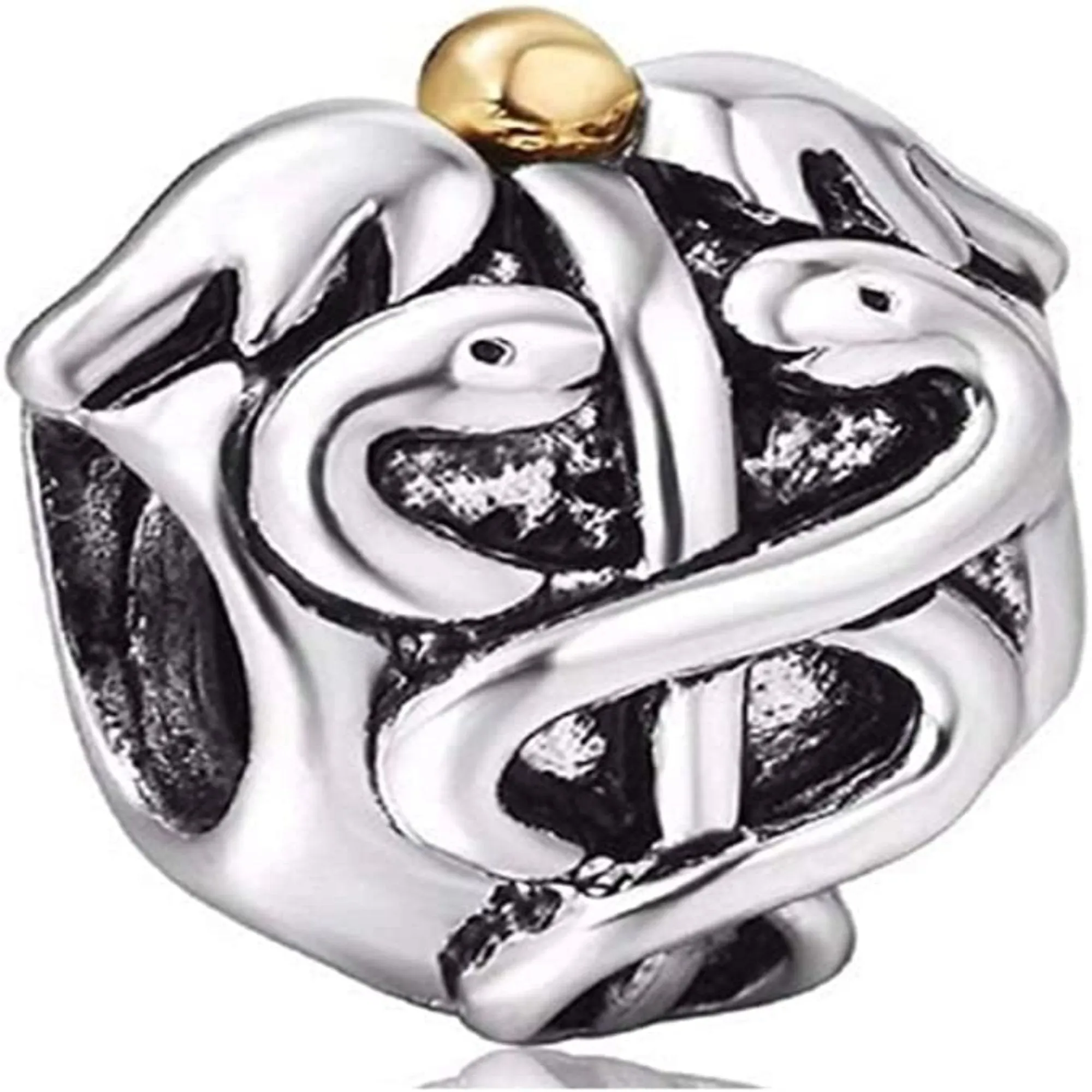 Caduceus Medical Symbol Bead Charm