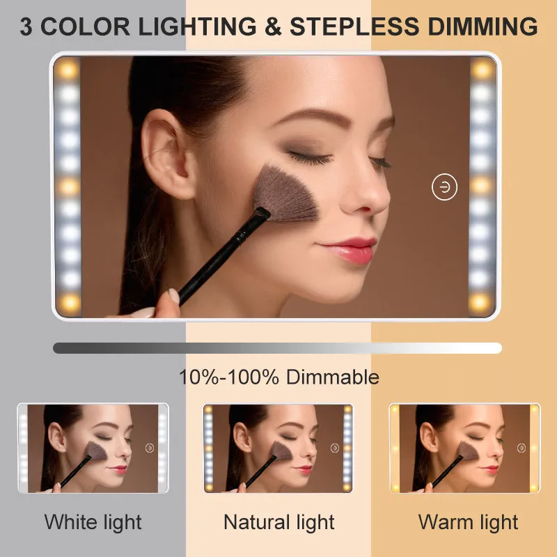 Car sun visor vanity lighted mirror for makeup in travel dual color