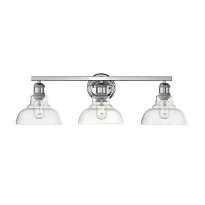 Carver 3-Light Bath Vanity in Chrome with Clear Glass Shades