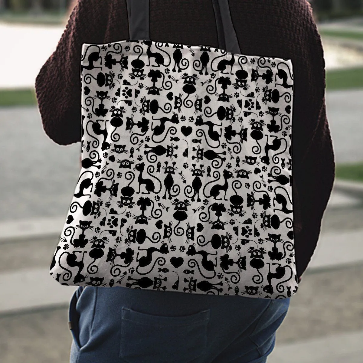 Cats White Tote Bag